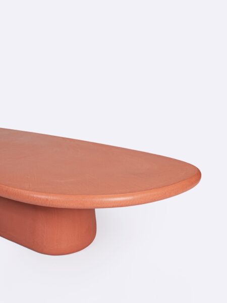 Zuri Coffee Table Detail Terracotta Orange, for indoor/outdoor use by Muundo