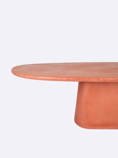 Zuri Dining Table Detail Terracotta Orange, for indoor/outdoor use by Muundo