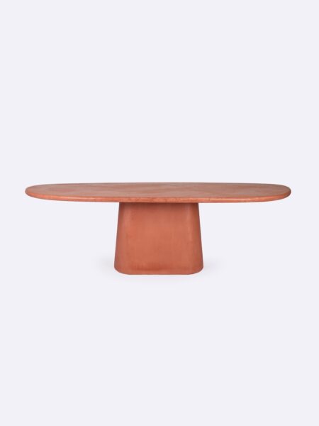 Zuri Dining Table Hero Terracotta Orange, for indoor/outdoor use by Muundo