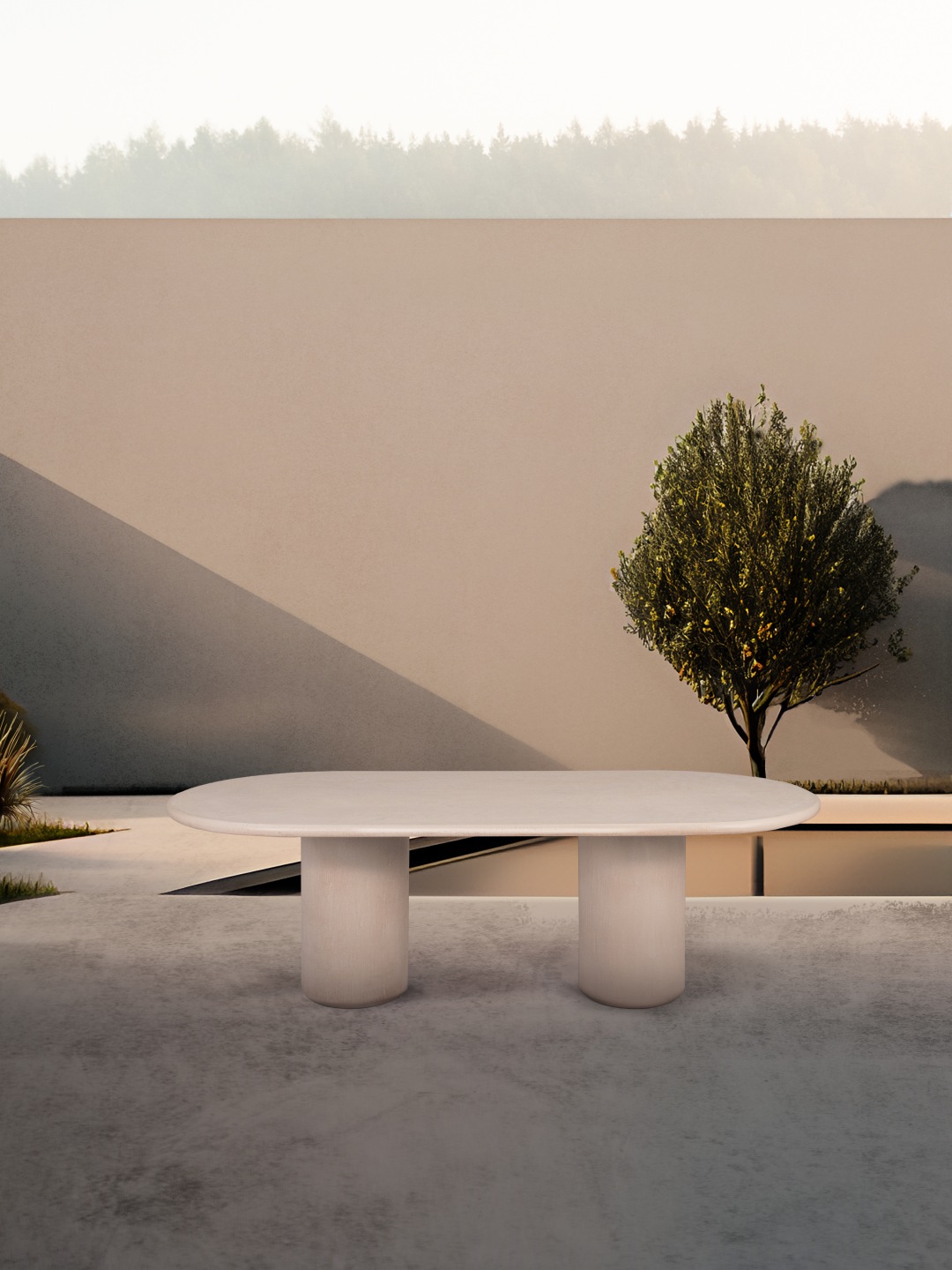 Haaki Dining Table Collection Desert Beige, for indoor/outdoor use by Muundo