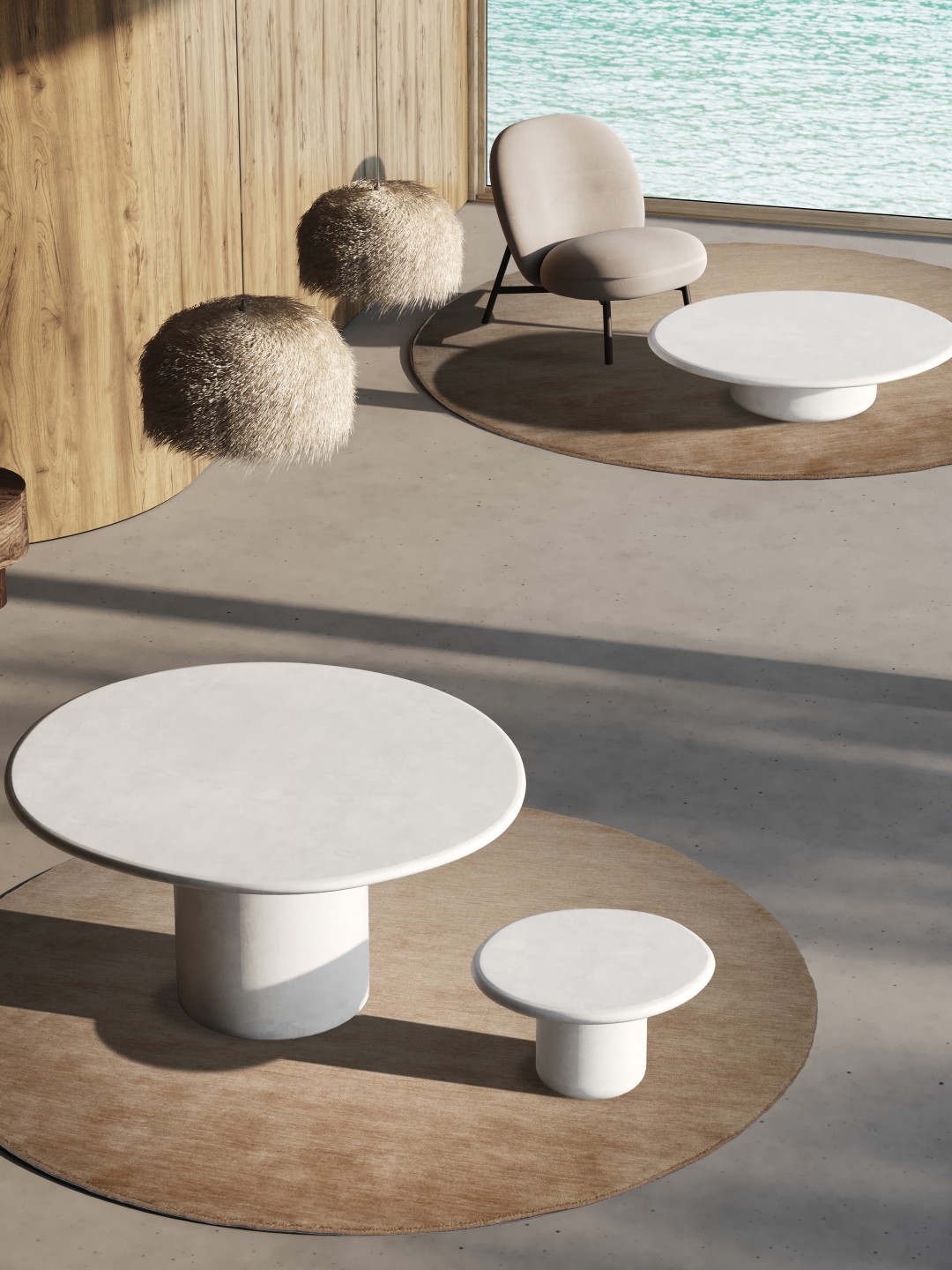 Usoo Collection Dining Table Coffee Table Salt Insitu White Tallira Furniture, for indoor/outdoor use by Muundo